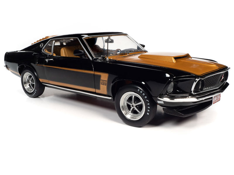 1/18 1969 Ford Mustang Fastback Black with Gold – Hobby Express Inc.