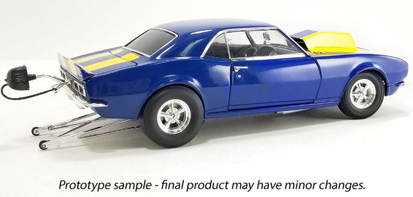 1/18 1968 Chevrolet Camaro Z/28 Blue with Yellow Stripes "Drag Outlaws"