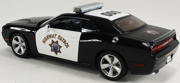 1/18 2009 Dodge Challenger SRT8 Police Black and White "California Highway Patrol"