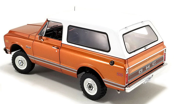 1/18 1971 GMC Jimmy Orange Metallic with White Top "Dealer Ad Truck"