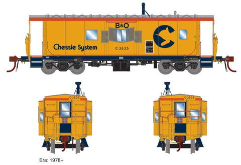 HO C-26A ICC Caboose/Light & Sound, Chessie/B&O #C-3835