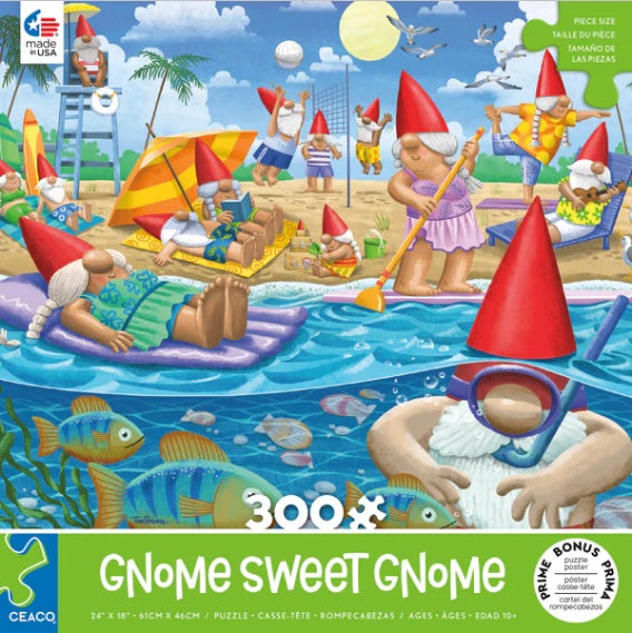 Beach Day Gnome Sweet Gnome 300pc Puzzle