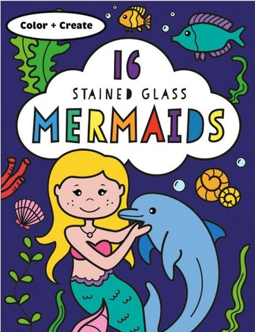 Mermaids Stained Glass Coloring Book