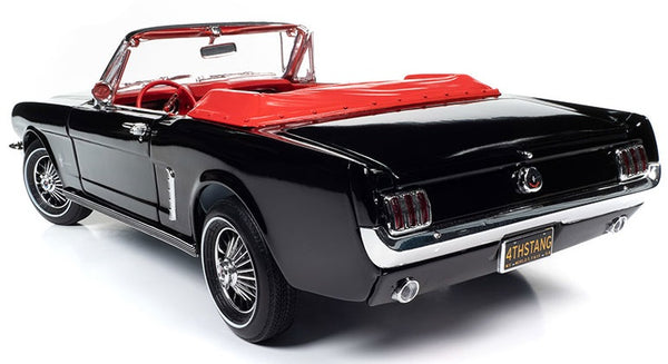 1/18 1964.5 Ford Mustang Convertible in Raven Black with Red Interior