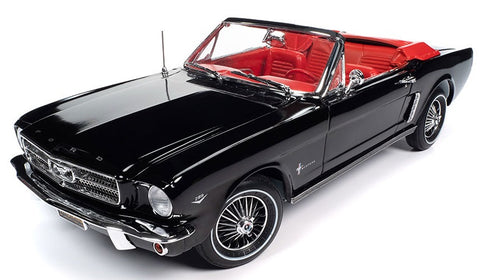 1/18 1964.5 Ford Mustang Convertible in Raven Black with Red Interior