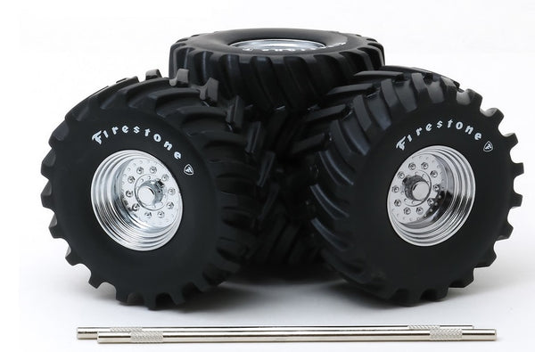 1/18 48-Inch Monster Truck "Firestone" Wheels & Tires Set "Kings of Crunch"