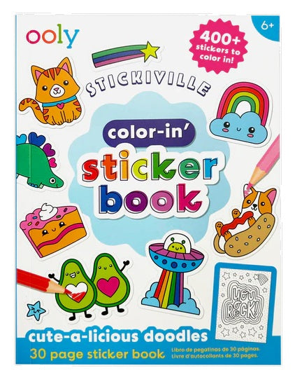 Stickiville Color-In’ Sticker Book: Cute-A-Licious Doodles