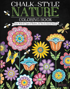 Nature Chalk-Style Coloring Book