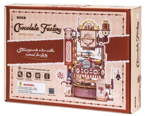 Hotsell Robotime ROKR Chocolate Factory Marble Run 3D Wooden Puzzle LGA02 Freizeitspiel ab 14 Geschenk für Jugendliche und Erwachsene DIY