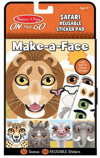 Make-a-Face - Safari Reusable Sticker Pad - On the Go Travel – Hobby  Express Inc.