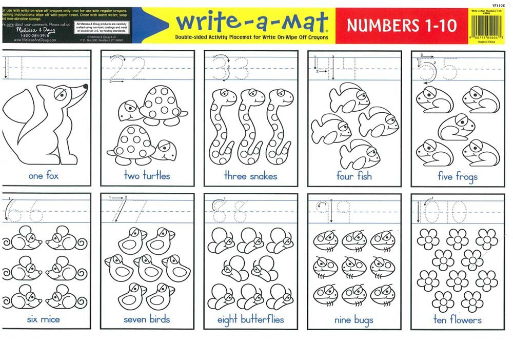 Write-A-Mat Numbers 1-10