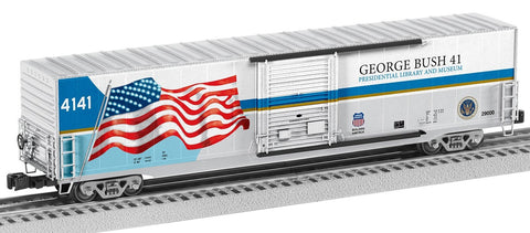 O Union Pacific 4141 LED 60' Flag Boxcar GHW Bush #4141