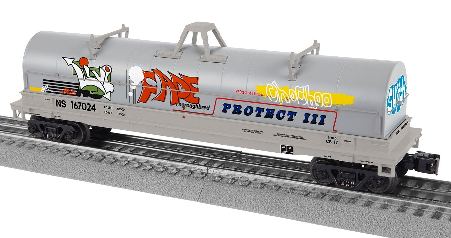 O Norfolk Southern Coil Car #167024 with Graffiti