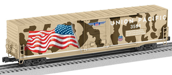 O Union Pacific Desert Victory Illuminated Flag Boxcar