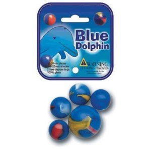 Mega Marbles Blue Dolphin Game Set 25 Piece