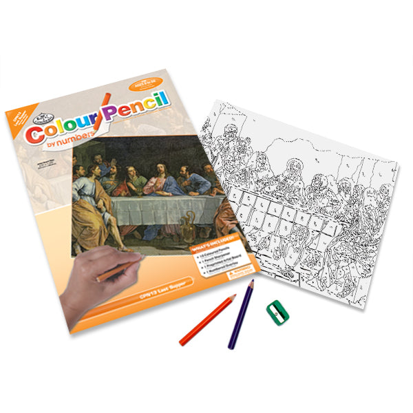 Royal Brush Pencil By Numbers Last Supper Colored