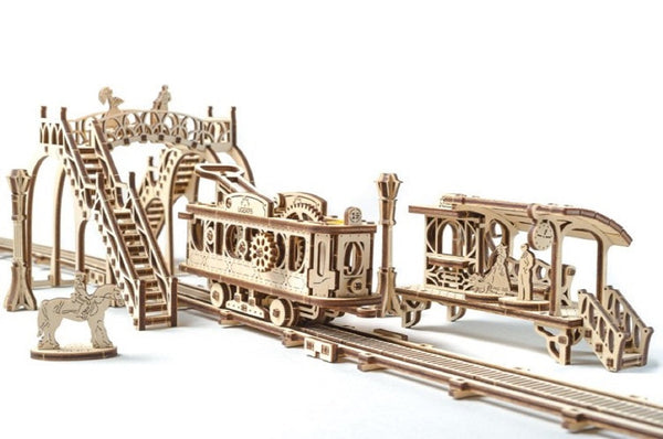 UGears Mechanical Town Tram Line