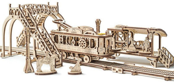 UGears Mechanical Town Tram Line