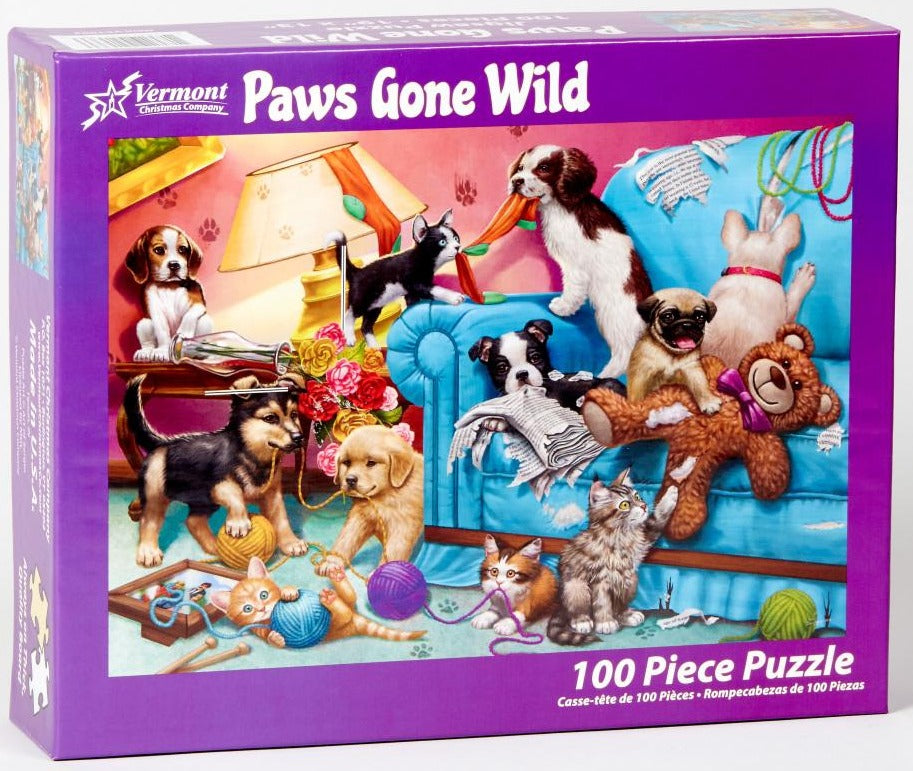 Paws Gone Wild 100pc Jigsaw Puzzle