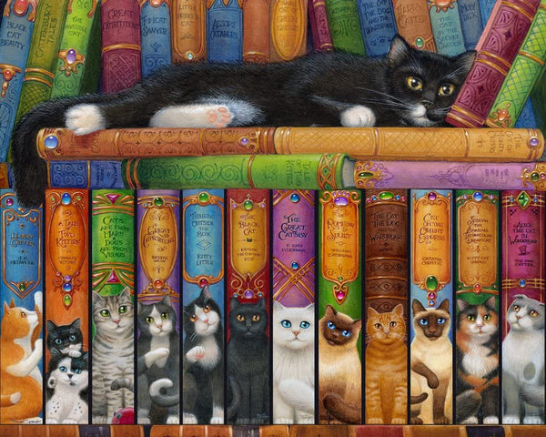 Cat Bookshelf 1000pc Puzzle