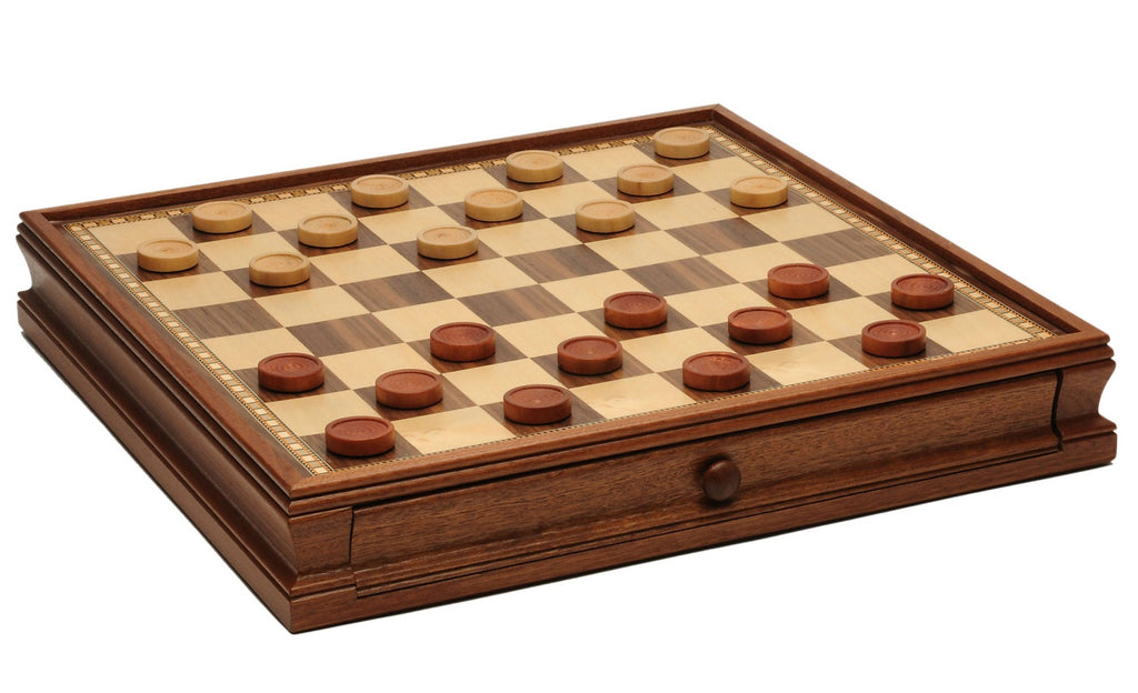 15 Large Wooden Chess/Checkers Board Game Set with Chess Game Pieces and  Drawer